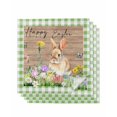 thumbnail image 1 of Happy Easter Bunny Cloth Napkins Set of 4 Reusable Dinner Napkins, Spring Floral Wooden Sage Green Plaid Cocktail Napkin Washable Table Napkins for Wedding/Holiday Party/Baby Shower 20"x20", 1 of 7