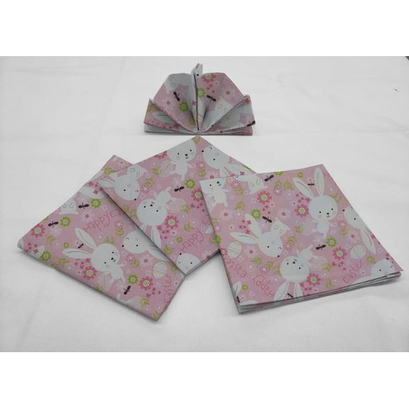 Happy Easter Bunny Cloth Napkins by Penny's Needful Things (Set of 4)