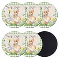 thumbnail image 1 of Happy Easter Bunny Coasters Set of 6, Absorbent Coasters for Drinks, Spring Floral Burlap Sage Green Plaid Coaster for Desk Coffee Table Protection, Home Decor House Warming Gifts 4", 1 of 8