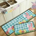 thumbnail image 1 of Happy Easter Bunny Decorative Kitchen Rugs Set of 2, Rabbit Easter Eggs Kitchen Mat Spring Home Decor Low-Profile Kitchen Rugs for Floor 17"x47"+17"x30", 1 of 6