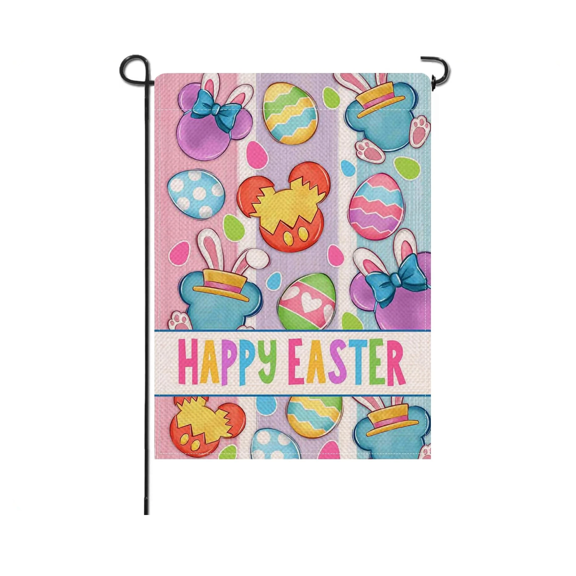 Happy Easter Bunny Flag Rabbit Eggs Spring Garden Decor 12x18 POLE NOT INCLUDED Garden Flag