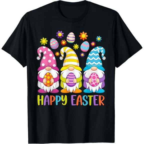 Happy Easter Bunny Gnome Easter Eggs Christian Happy Easter T-Shirt
