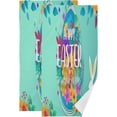 thumbnail image 1 of Happy Easter Bunny Hand Towels 2 PCS, Spring Flowers Colorful Kitchen Towel Ultra Soft and Highly Absorbent,Decorative Fingertip Face Towel for Bathroom Hotel, 28.3"x14.4", 1 of 4