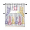 thumbnail image 1 of Happy Easter Bunny Kitchen Curtains Sets 24 Inch Length with Valance, Farmhouse Stripes Polka Dot Rabbits Swag Valances and Tiers Curtain Set Drapes Swag Curtains for Living Room, Bathroom, Bedroom, 1 of 6