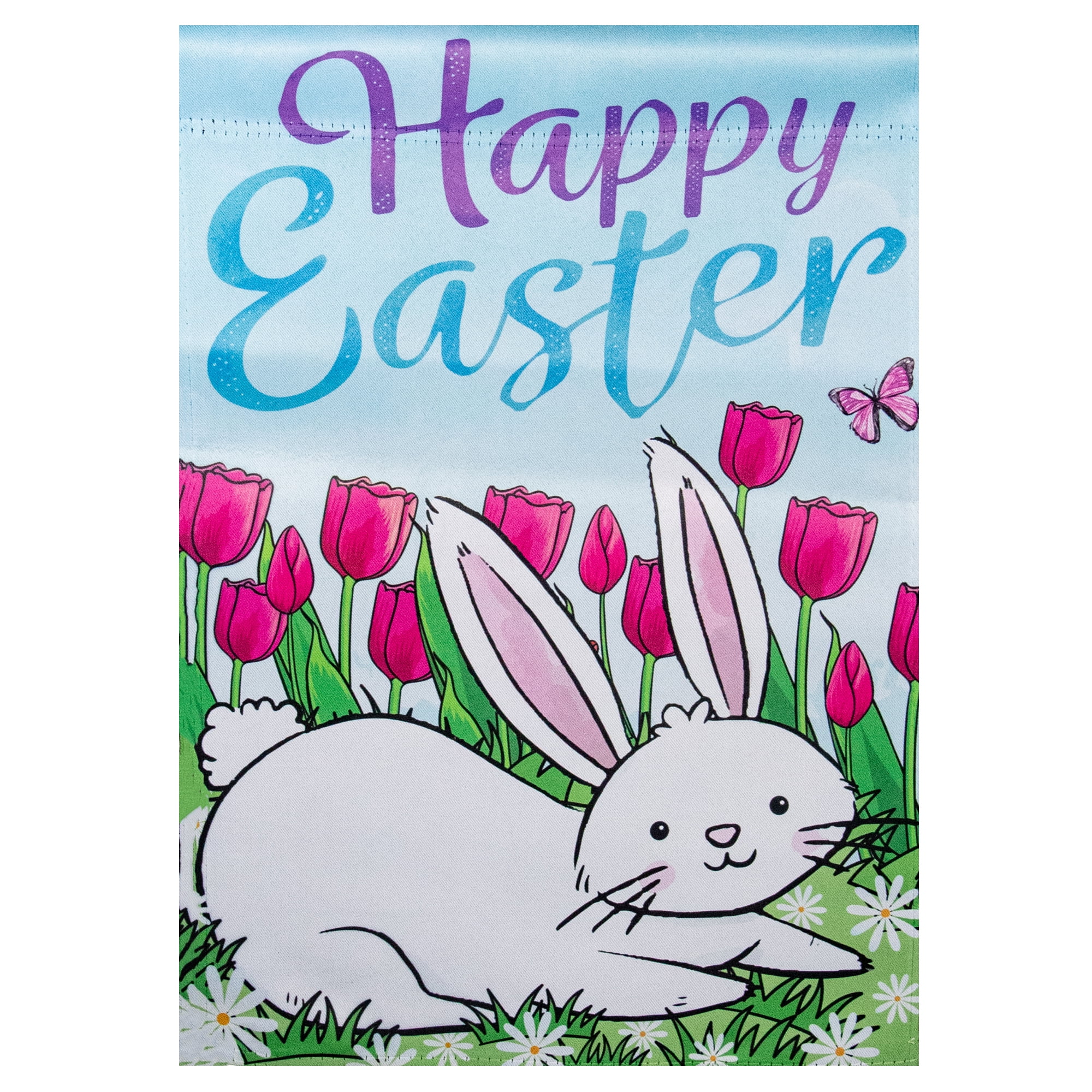 Springtime Happy Easter Bunny Graphic Yard Banner
