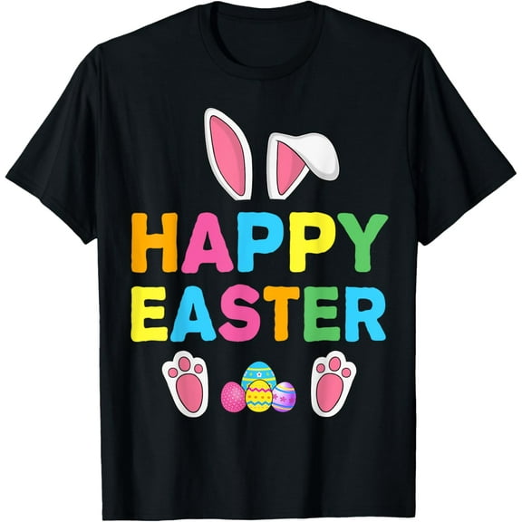 Happy Easter Bunny Rabbit Face Funny Easter Day Women Girls T-Shirt100% cotton