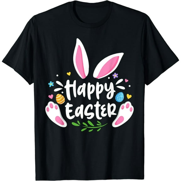 Happy Easter Bunny Rabbit Face Funny Easter Day Women Girls T-Shirt