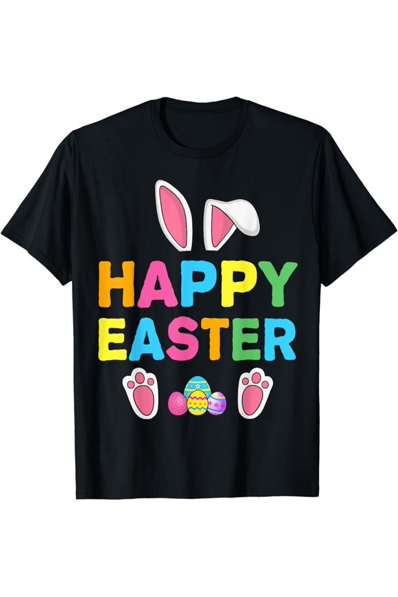 Happy Easter Bunny Rabbit Face Funny Easter Day Women Girls T-Shirt
