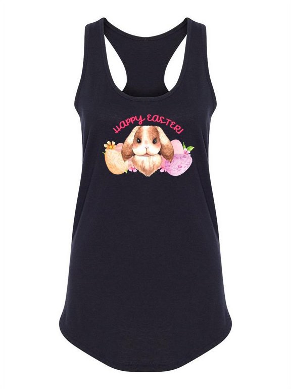 Happy Easter Bunny. Racerback Tank Women -SPIdeals Designs, Female Large