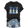 thumbnail image 1 of Happy Easter Bunny Shirt for Women - Cute Rabbit Print Short Sleeve Tunic Tops Spring Holiday Casual Tee Rabbit Print Casual, 1 of 6