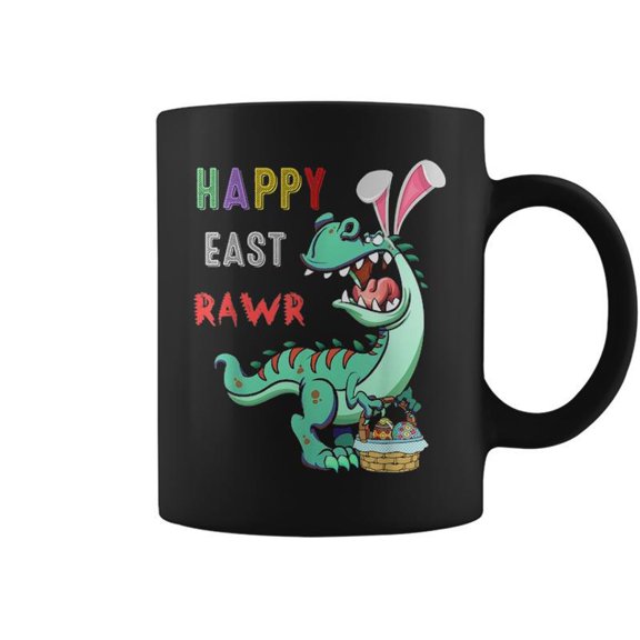 Happy Easter Bunny T Rex Eggs Hunting Rabbit Egg Coffee Mugs