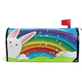 thumbnail image 1 of Happy Easter Bunny and Rainbow Magnetic Magnetic Mailbox Cover Standard Size for Garden Yard Outdoor Decorations-18 x 20.8", 1 of 5