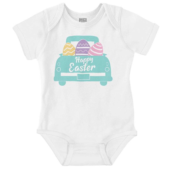 Happy Easter Car Egg Hunt Truck Bodysuit Jumper Girls Infant Baby Brisco Brands NB