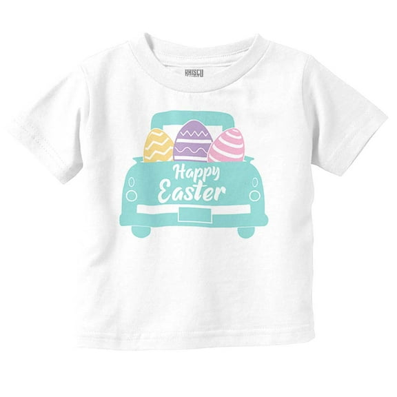 Happy Easter Car Egg Hunt Truck Youth T Shirt Tee Girls Infant Toddler Brisco Brands 12M