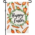 thumbnail image 1 of Happy Easter Carrot Garden Flag 12x18 Inch Double Sided Burlap, Spring Wreath Small Sign Yard Holiday Outdoor Decorations DF447, 1 of 1