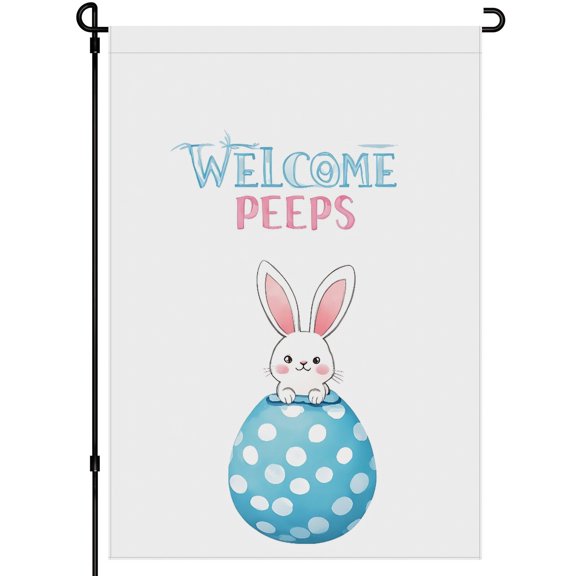 Happy Easter Cartoon Durable House Flags - Flowers Easter Eggs Vivid Double-Side Outdoor Garden Flags - 28x40inch Versatile Washable Animated Decoration - Decoration for Outdoor Garden