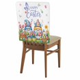 thumbnail image 1 of Happy Easter Chair Covers Set of 8 Spring Gnomes Colored Eggs Floral Grass Chair Back Covers Stretch Removable Washable Slipcovers Protector for Dining Room Kitchen Party Decor, 1 of 9