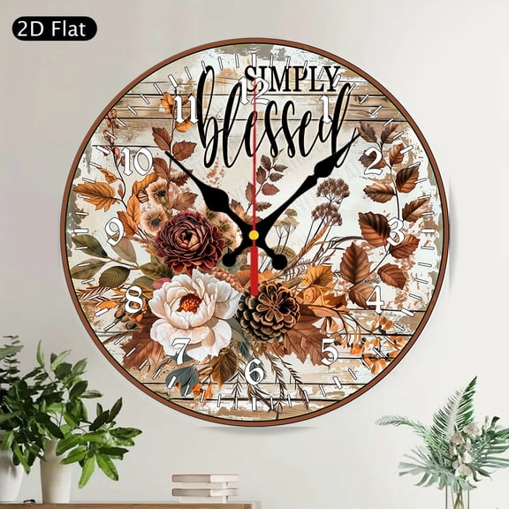 Happy Easter Chick Round Wall Clock Silent Spring Home Decor