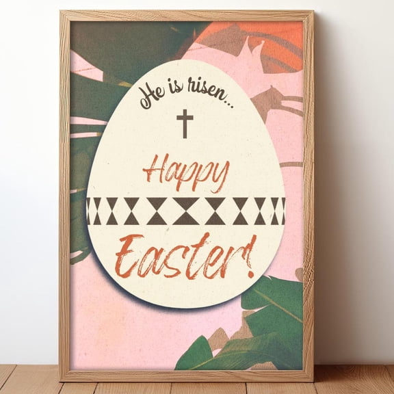 Happy Easter, Christian Classroom Decor #3011, Unframed Poster Size 24x36