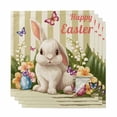 thumbnail image 1 of Happy Easter Cloth Napkins, Bunny Eggs Spring Flowers Butterfly Striped Washable and Reusable Dinner Napkins Set of 4, Table Napkin for Kitchen Party Birthday Wedding Hotel Housewarming 20"x20", 1 of 9