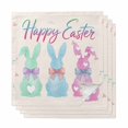 thumbnail image 1 of Happy Easter Cloth Napkins, Colorful Bunny Love Heart Rabbits Retro Pink Washable and Reusable Dinner Napkins Set of 4, Table Napkin for Kitchen Party Birthday Wedding Hotel Housewarming 20"x20", 1 of 9