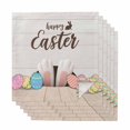 thumbnail image 1 of Happy Easter Cloth Napkins, Colorful Spring Eggs Beige Wooden Washable and Reusable Dinner Napkins Set of 6, Table Napkin for Kitchen Party Birthday Wedding Hotel Housewarming 20"x20", 1 of 9