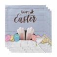 thumbnail image 1 of Happy Easter Cloth Napkins, Colorful Spring Eggs Haze Blue Wooden Washable and Reusable Dinner Napkins Set of 4, Table Napkin for Kitchen Party Birthday Wedding Hotel Housewarming 20"x20", 1 of 9