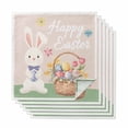thumbnail image 1 of Happy Easter Cloth Napkins, Cute Bunny Colorful Eggs Spring Flowers Green Washable and Reusable Dinner Napkins Set of 6, Table Napkin for Kitchen Party Birthday Wedding Hotel Housewarming 20"x20", 1 of 9