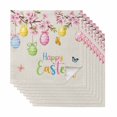 thumbnail image 1 of Happy Easter Cloth Napkins, Spring Colorful Eggs Butterfly on Linen Washable and Reusable Dinner Napkins Set of 8, Table Napkin for Kitchen Party Birthday Wedding Hotel Housewarming 20"x20", 1 of 9