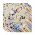thumbnail image 1 of Happy Easter Cloth Napkins, Spring Grey Bunny Colorful Eggs Flower Brown Washable and Reusable Dinner Napkins Set of 4, Table Napkin for Kitchen Party Birthday Wedding Hotel Housewarming 20"x20", 1 of 9
