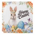 thumbnail image 1 of Happy Easter Cloth Napkins, Spring Watercolor Bunny Eggs Flowers Washable and Reusable Dinner Napkins Set of 2, Table Napkin for Kitchen Party Birthday Wedding Hotel Housewarming 20"x20", 1 of 9
