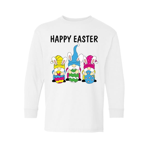 Happy Easter Clothing for Youth Cute Easter Bunny T Shirt for Teens Age 4-18 Years Old Long Sleeve Tee for Girls Boys