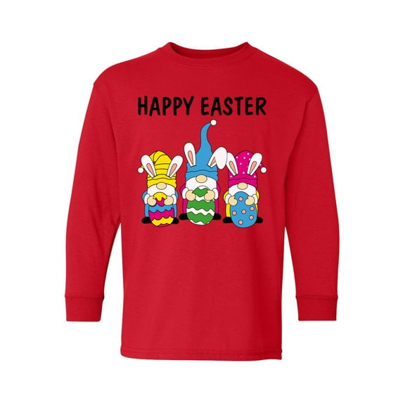 Happy Easter Clothing for Youth Cute Easter Bunny T Shirt for Teens Age 4-18 Years Old Long Sleeve Tee for Girls Boys