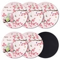 thumbnail image 1 of Happy Easter Coasters Set of 6, Absorbent Coasters for Drinks, Pink Spring Gnomes Eggs Flower Branch Rabbit Coaster for Desk Coffee Table Protection, Home Decor House Warming Gifts 4", 1 of 8
