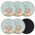 thumbnail image 1 of Happy Easter Coasters Set of 6, Absorbent Coasters for Drinks, Spring Easter Eggs Bunny Floral Teal Wood Coaster for Desk Coffee Table Protection, Home Decor House Warming Gifts 4", 1 of 8
