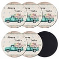 thumbnail image 1 of Happy Easter Coasters Set of 6, Absorbent Coasters for Drinks, Spring Farmhouse Green Truck Eggs Bunny Coaster for Desk Coffee Table Protection, Home Decor House Warming Gifts 4", 1 of 8