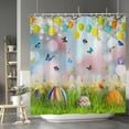 thumbnail image 1 of Happy Easter Colorful Butterfly Shower Curtain Wonderland Garden Shower Curtain for Bathroom Girl''s Dormitory Cubicle Bathtub Decor Fabric Waterproof Shower Curtain with Hooks 72x72 Inches, 1 of 6