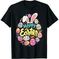 thumbnail image 1 of Happy Easter - Colorful Eggs Egg Hunting Jesus Christ T-Shirt, 1 of 3