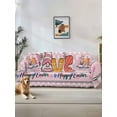 thumbnail image 1 of Happy Easter Couch Cover for 2 Cushion Sofa, Spring Gnomes Rabbits Eggs Love Flowers Pink Washable Loveseat Sofa Covers Slipcover for Sectional Sofas L-Shaped, Couch Throw Cover 71"x118", 1 of 9