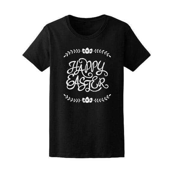 Happy Easter Curly Calligraphy T-Shirt Women -Image by Shutterstock, Female Medium