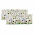 thumbnail image 1 of Happy Easter Curtain Valances for Windows, Kitchen Valance Window Treatments Panel 2 Pack, Green Blue Gnomes Bunny Flowers Striped Rod Pocket Short Curtains for Bathroom Bedroom 42 x 12 Inch, 1 of 8