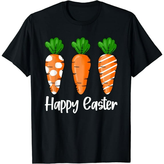 Happy Easter Cute Bunny Leopard Plaid Carrots Egg Hunting T-Shirt