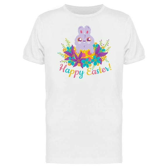 Happy Easter Cute Colorful Bunny T-Shirt Men -Image by Shutterstock, Male 4X-Large