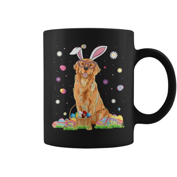 Happy Easter Cute Golden Retriever Bunny Ears Dog Lovers Coffee Mugs