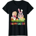 thumbnail image 1 of Happy Easter Cute Owl Wearing Bunny Ear Owl Lover Gifts T-Shirt, 1 of 3