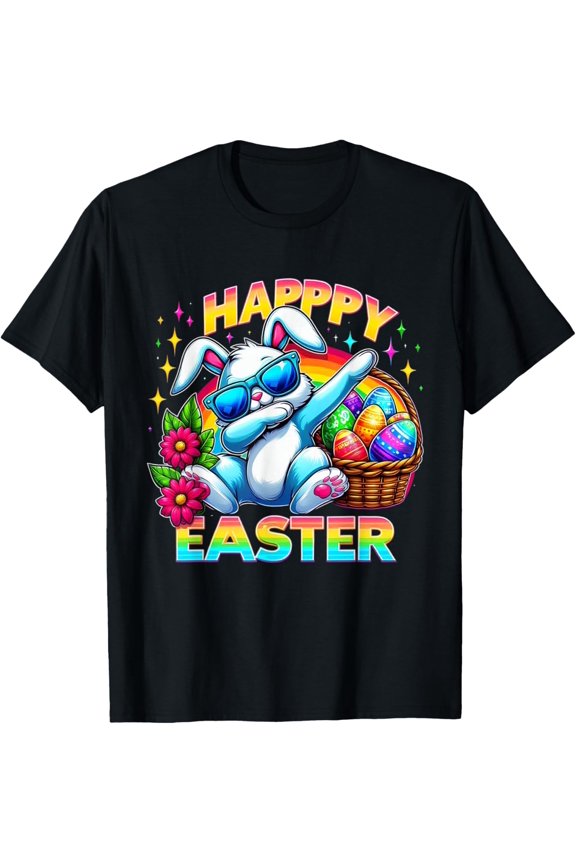 Happy Easter Dabbing Easter Bunny Sunglasses Dabbing Hare T-Shirt