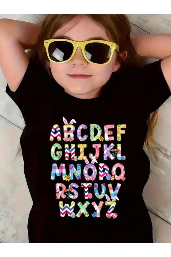 Happy Easter Day Alphabet Abcs Elemeno For Teacher Student Kids T-Shirt Graphic T-shirts for boys and girls
