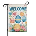 thumbnail image 1 of Happy Easter Day Garden Flag Linen Outdoor Flag Colorful Rabbit Eggs Farmhouse Spring Yard Flags Double Sided House Flag for Home,indoor ,12.5''×18''in., 1 of 4