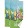 thumbnail image 1 of Happy Easter Day Hand Towels 2 PCS, Cute Chickens Rabbit Eggs Kitchen Towel Ultra Soft and Highly Absorbent,Decorative Fingertip Face Towel for Bathroom Hotel, 28.3"x14.4", 1 of 4