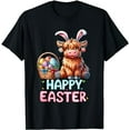 thumbnail image 1 of Happy Easter Day Highland Cow Cute Easter Bunny Women Kids T-Shirt, 1 of 5